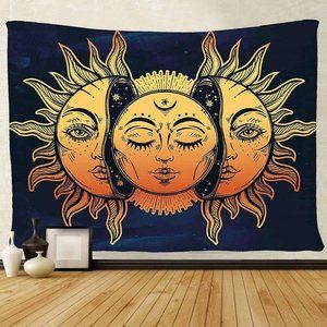 NWOT Sun and Moon Psychedelic Wall Tapestry